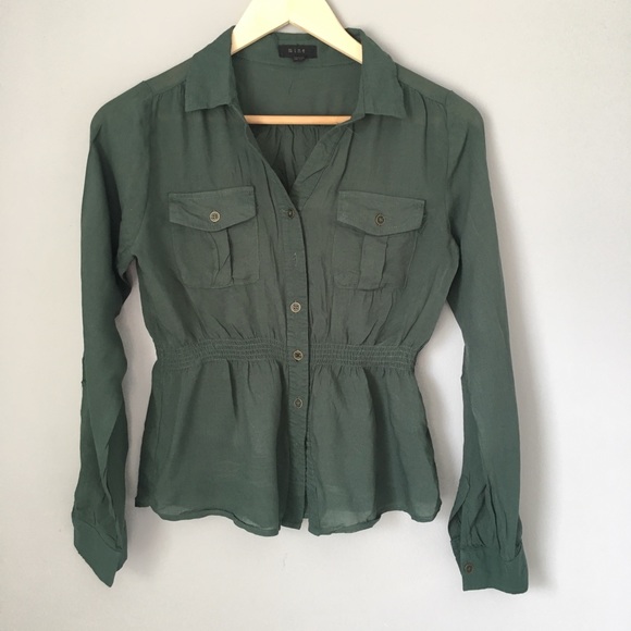 B.1 Mine green blouse - Picture 2 of 6